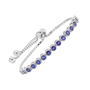 Silver Sapphire 2 1/10Ctw Bracelet