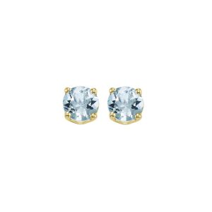 14Kt Yellow Gold Aquamarine 1Ctw Earring
