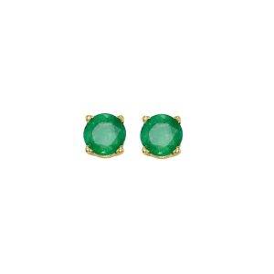 14Kt Yellow Gold & Emerald 7/8Ctw Earring