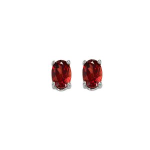 14Kt White Gold Garnet 1/2Ctw Earring