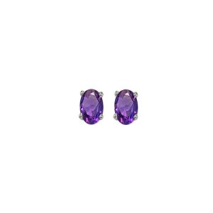 14Kt White Gold Amethyst 1/2Ctw Earring