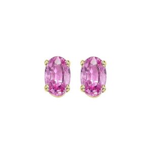14Kt Yellow Gold Pink Sapphire 1Ctw Earring