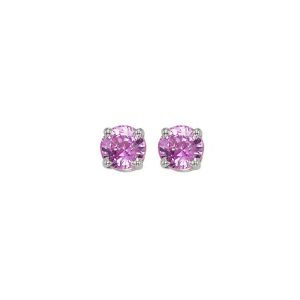 14Kt White Gold Pink Sapphire 1/2Ctw Earring