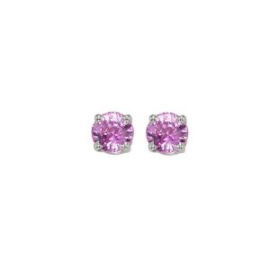14Kt White Gold Pink Sapphire 7/8Ctw Earring