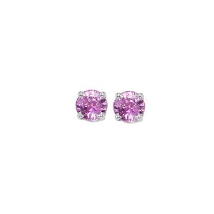14Kt White Gold Pink Tourmaline 1Ctw Earring