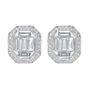 14Kt White Gold Diamond 3/4Ctw Earring