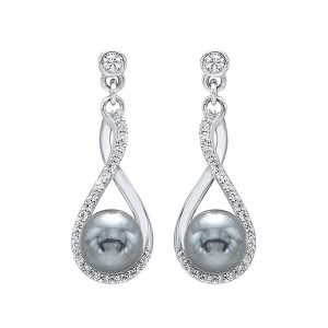Silver Pearl Earring