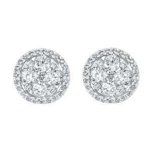 14Kt White Gold Diamond 3/4Ctw Earring