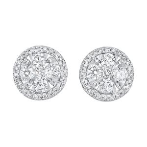 14Kt White Gold Diamond 1Ctw Earring