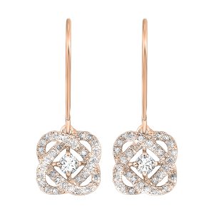 14Kt Rose Gold Diamond 3/4Ctw Earring