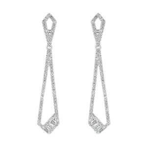 14Kt White Gold Diamond 3/4Ctw Earring