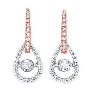 10Kt White Rose Gold Diamond 1/4Ctw Earring