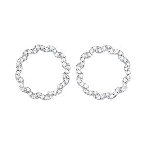 14Kt White Gold Diamond 1Ctw Earring