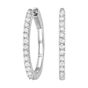 14Kt White Gold Diamond 1/2Ctw Earring (Oval Shape)