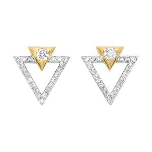 14Kt White Yellow Gold Diamond 1/2Ctw Earring