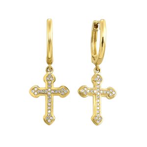 14Kt Yellow Gold Diamond 1/15Ctw Earring