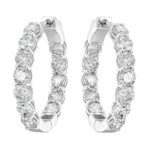 14Kt White Gold Diamond 7Ctw Earring (Round Shape)