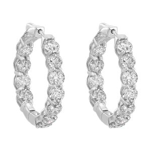 14Kt White Gold Diamond 10Ctw Earring (Round Shape)
