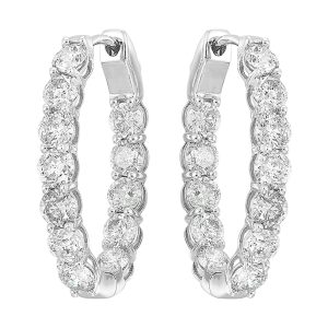 14Kt White Gold Diamond 7Ctw Earring (Oval Shape)