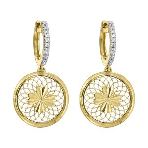 14Kt Yellow Gold Diamond 1/10Ctw Earring