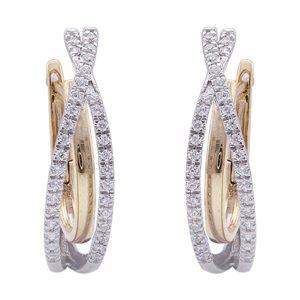 14Kt White Yellow Gold Diamond 1/4Ctw Earring