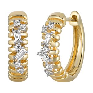14Kt Yellow Gold Diamond 1/5Ctw Earring