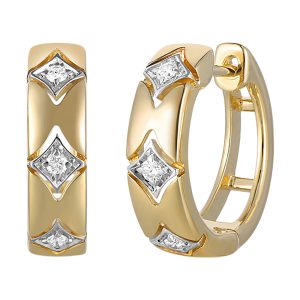 14Kt Yellow Gold Diamond 1/10Ctw Earring