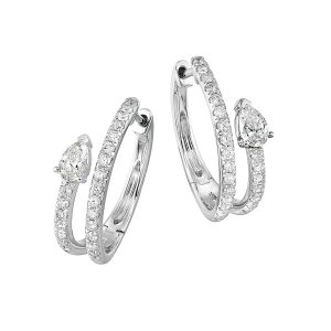14Kt White Gold Diamond 3/4Ctw Earring