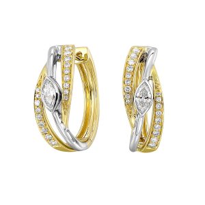 14Kt White Yellow Gold Diamond 1/2Ctw Earring