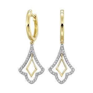 14Kt Yellow Gold Diamond 1/6Ctw Earring