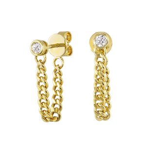 14Kt Yellow Gold Diamond 1/6Ctw Earring