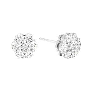 14Kt White Gold Diamond 3/4Ctw Earring