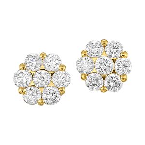 14Kt Yellow Gold Diamond 1Ctw Earring