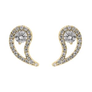 14Kt Yellow Gold Diamond 1/5Ctw Earring