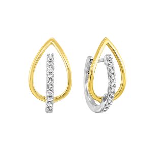 10Kt White Yellow Gold Diamond 1/8Ctw Earring