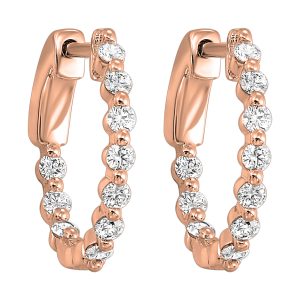 14Kt Rose Gold Diamond 1/2Ctw Earring