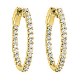 14Kt Yellow Gold Diamond 1Ctw Earring