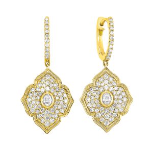 14Kt Yellow Gold Diamond 1Ctw Earring