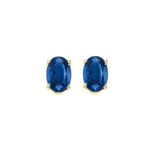 14Kt Yellow Gold Sapphire 1Ctw Earring
