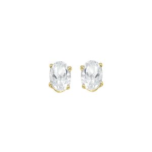 14Kt Yellow Gold White Topaz 1/2Ctw Earring