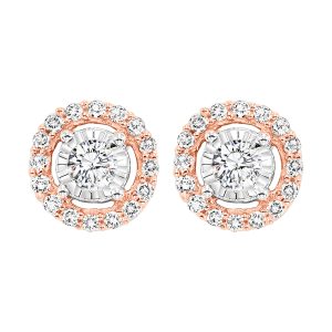 14Kt Rose Gold Diamond 1/10Ctw Earring