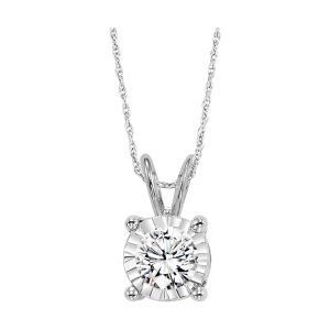 14Kt White Gold Diamond 1/10Ctw Pendant