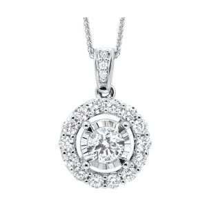 14Kt White Gold Diamond 1/4Ctw Pendant
