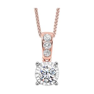 14Kt Rose Gold Diamond 1/10Ctw Pendant