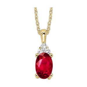 10Kt Yellow Gold Diamond 1/50Ctw & Ruby 3/8Ctw Pendant