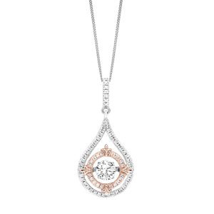 Silver White Rose Pendant