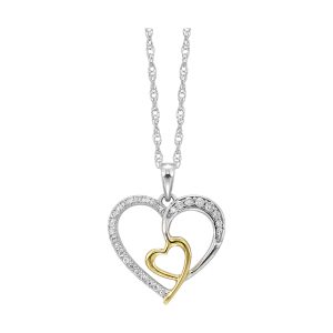Gold Silver White Yellow Diamond 1/7Ctw Pendant