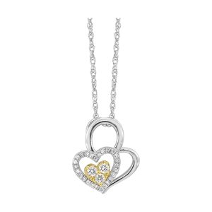 Gold Silver White Yellow Diamond 1/5Ctw Pendant