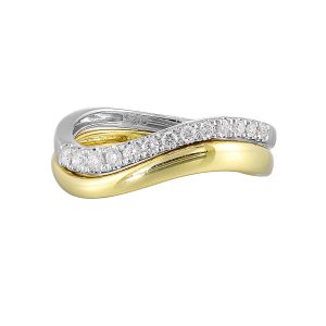 14Kt White Yellow Gold Diamond 1/5Ctw Ring