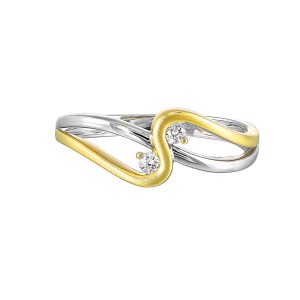 14Kt White Yellow Gold Diamond 1/15Ctw Ring